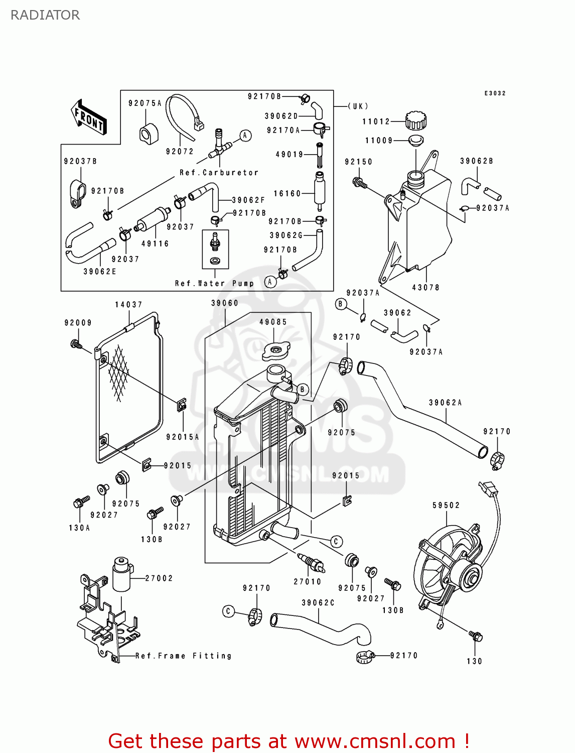 RADIATOR KL650B1 TENGAI 1989 EUROPE UK FR AR FG GR IT NR SD SP ST