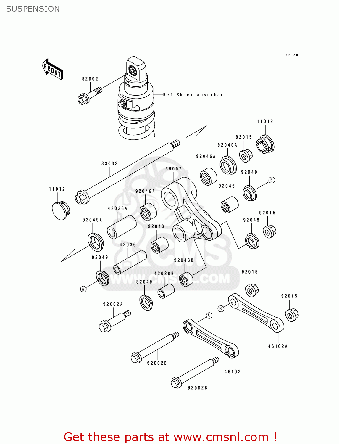 SUSPENSION KL650B1 TENGAI 1989 EUROPE UK FR AR FG GR IT NR SD SP ST