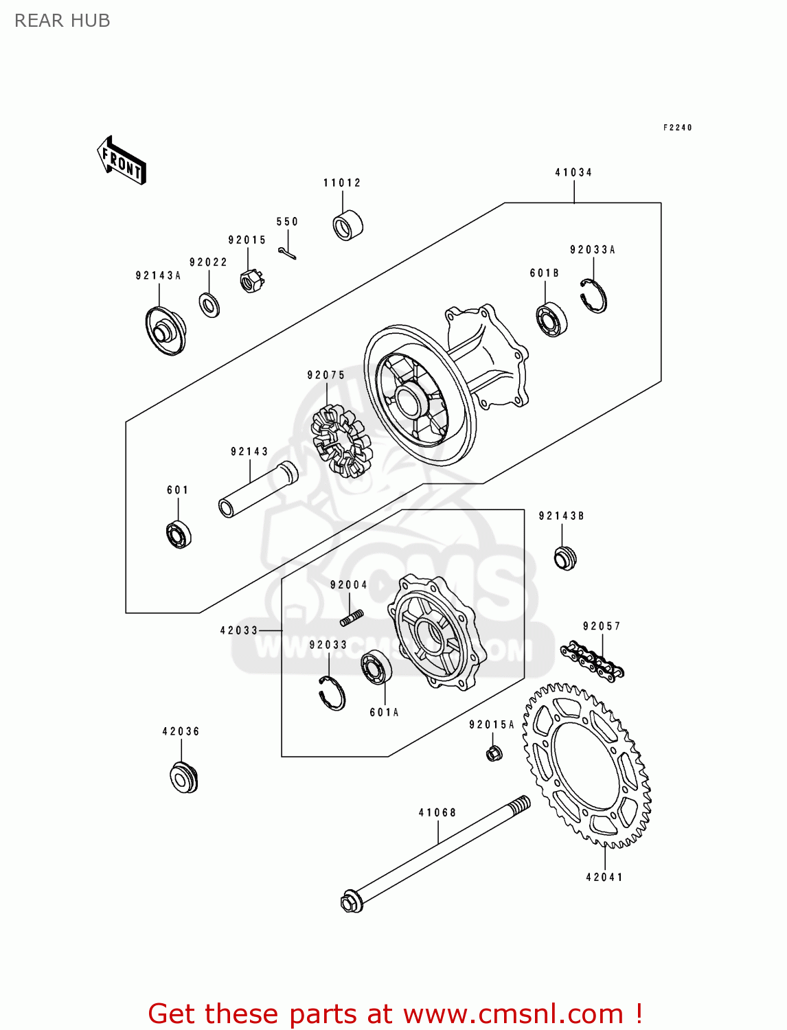 REAR HUB KL650B1 TENGAI 1989 EUROPE UK FR AR FG GR IT NR SD SP ST