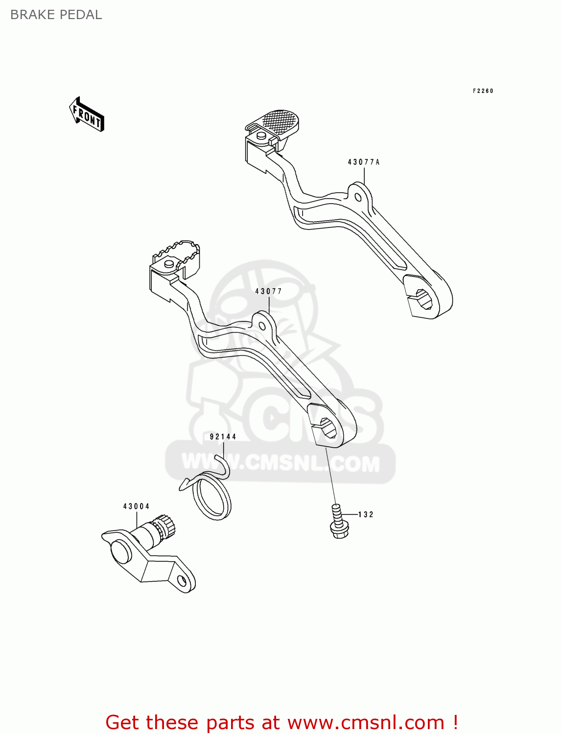 BRAKE PEDAL KL650B1 TENGAI 1989 EUROPE UK FR AR FG GR IT NR SD SP ST