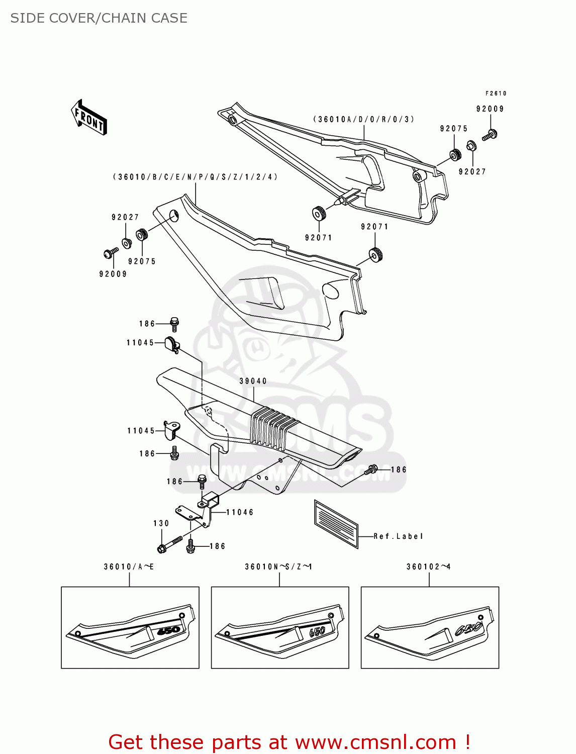 SIDE COVER/CHAIN CASE KL650B1 TENGAI 1989 EUROPE UK FR AR FG GR IT NR SD SP ST