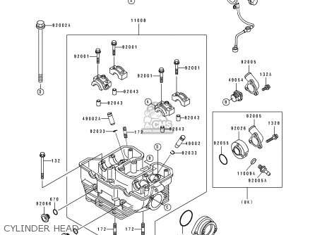 CYLINDER HEAD - KL650B1 TENGAI 1989 EUROPE UK FR AR FG GR IT NR SD SP ST