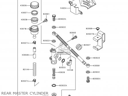 REAR MASTER CYLINDER - KL650B1 TENGAI 1989 EUROPE UK FR AR FG GR IT NR SD SP ST