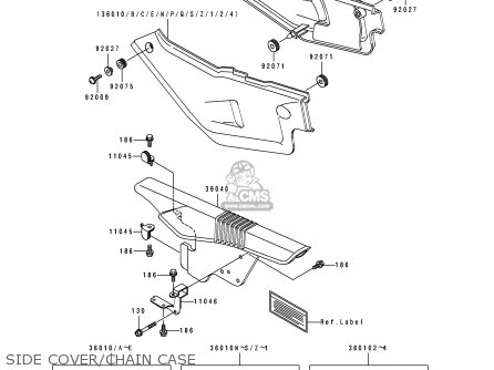 SIDE COVER/CHAIN CASE - KL650B1 TENGAI 1989 EUROPE UK FR AR FG GR IT NR SD SP ST