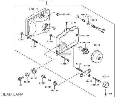 HEAD LAMP - KL650B1 TENGAI 1989 EUROPE UK FR AR FG GR IT NR SD SP ST