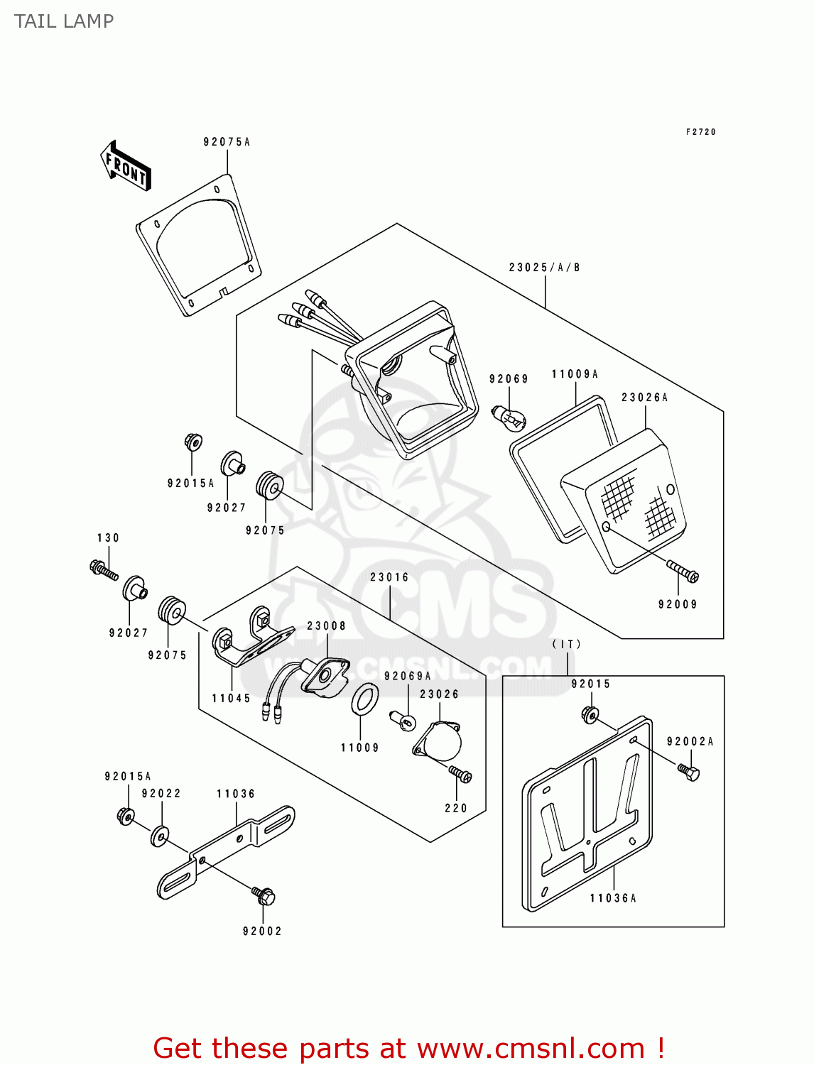 TAIL LAMP KL650B2 TENGAI 1990 EUROPE UK FR AR FG GR IT NR SD SP ST