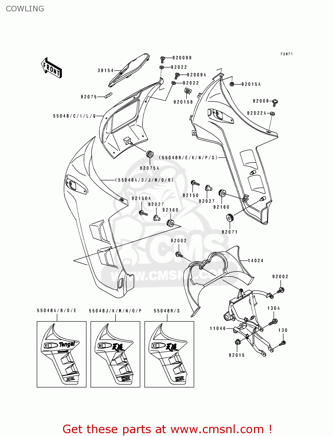 COWLING KL650B2 TENGAI 1990 EUROPE UK FR AR FG GR IT NR SD SP ST