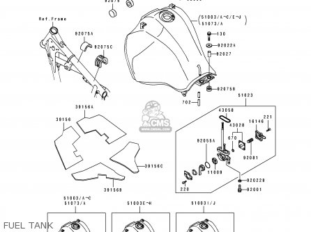 FUEL TANK - KL650B2 TENGAI 1990 EUROPE UK FR AR FG GR IT NR SD SP ST