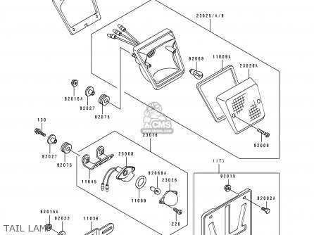 TAIL LAMP - KL650B2 TENGAI 1990 EUROPE UK FR AR FG GR IT NR SD SP ST