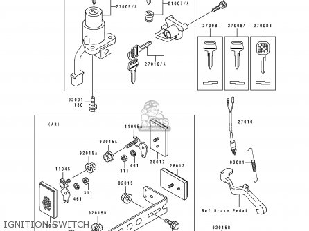 IGNITION SWITCH - KL650B2 TENGAI 1990 EUROPE UK FR AR FG GR IT NR SD SP ST