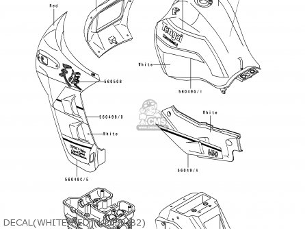 DECAL(WHITE/RED)(KL650-B2) - KL650B2 TENGAI 1990 EUROPE UK FR AR FG GR IT NR SD SP ST