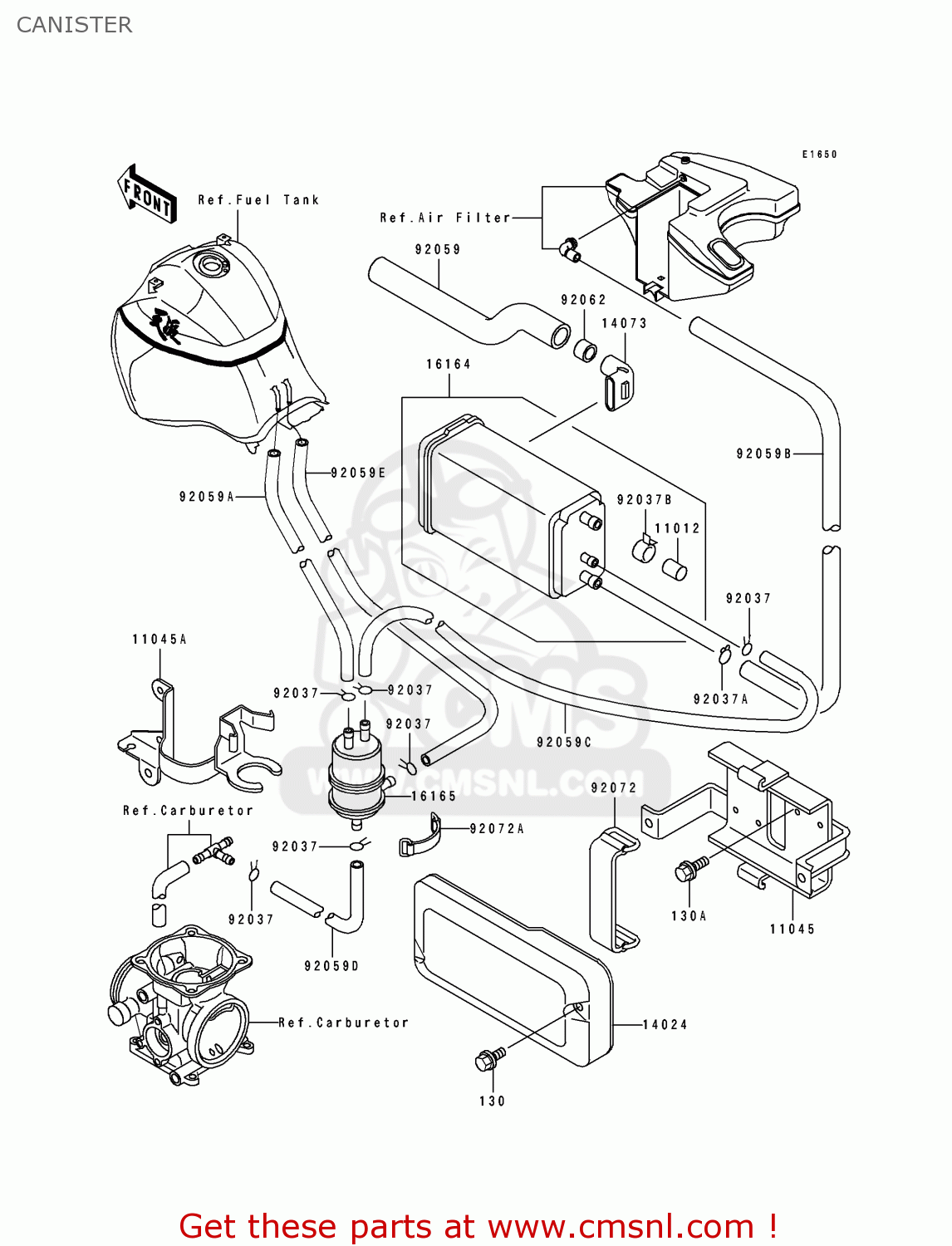 CANISTER KL650B2 TENGAI 1990 USA CALIFORNIA CANADA