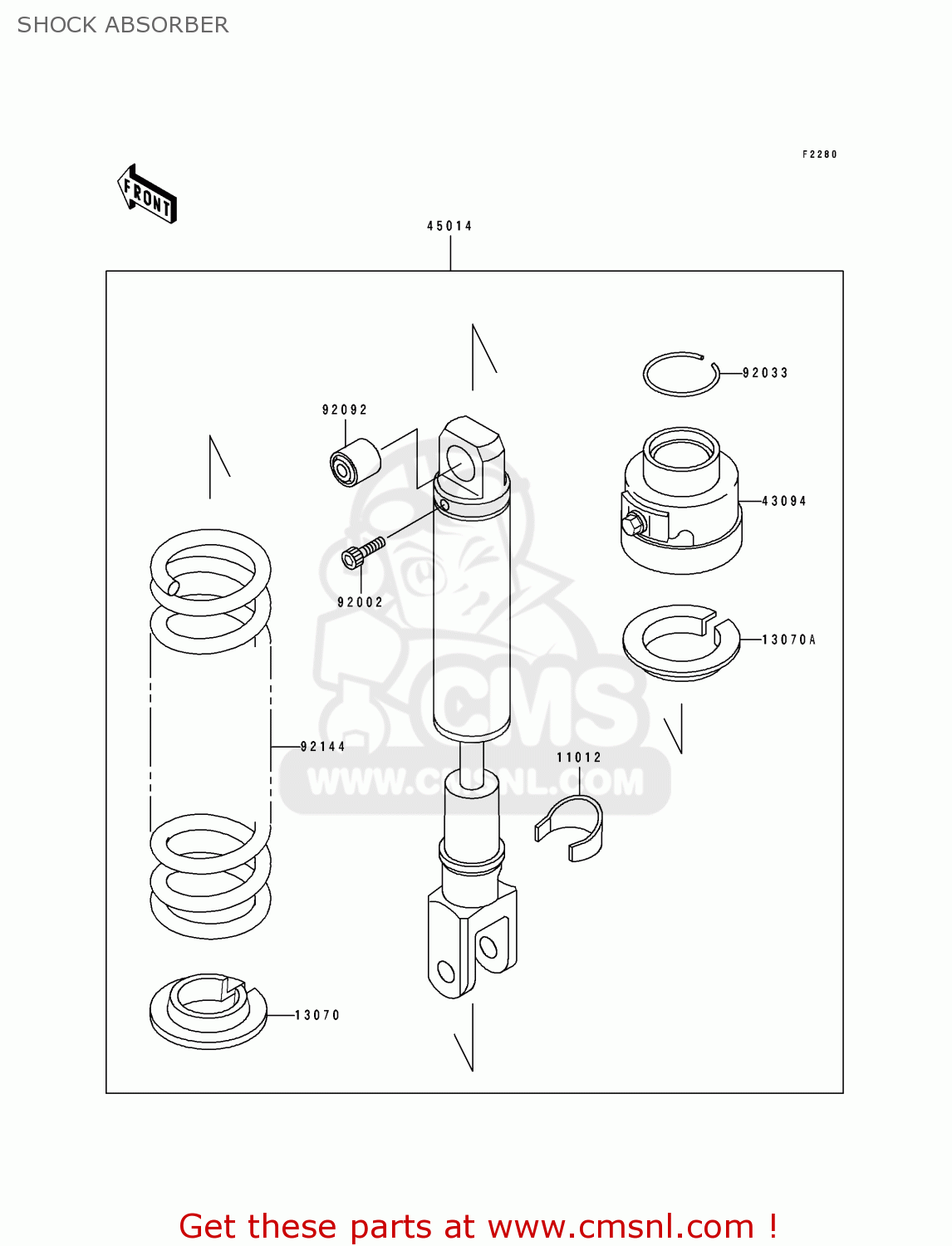 SHOCK ABSORBER KL650B2 TENGAI 1990 USA CALIFORNIA CANADA