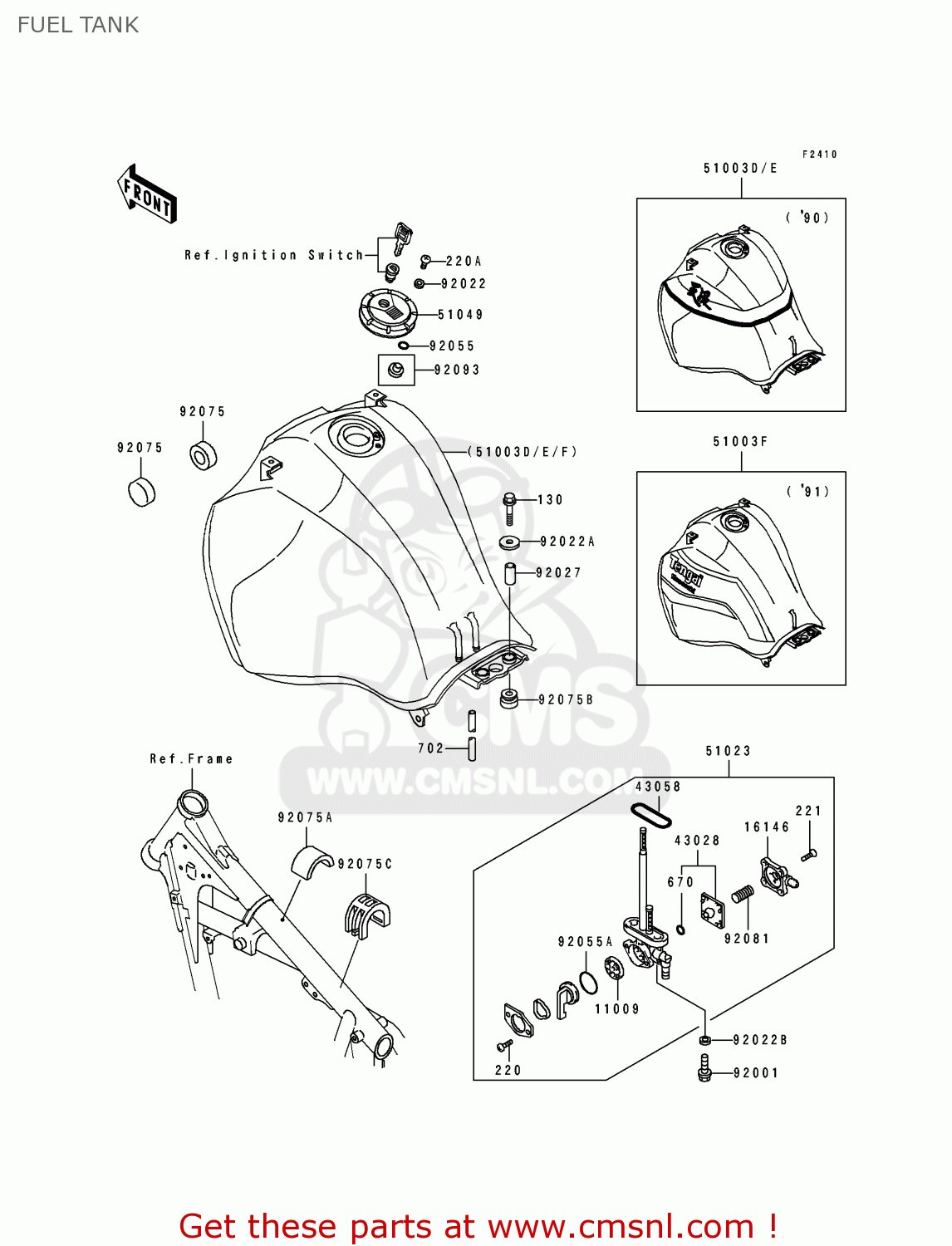 FUEL TANK KL650B2 TENGAI 1990 USA CALIFORNIA CANADA