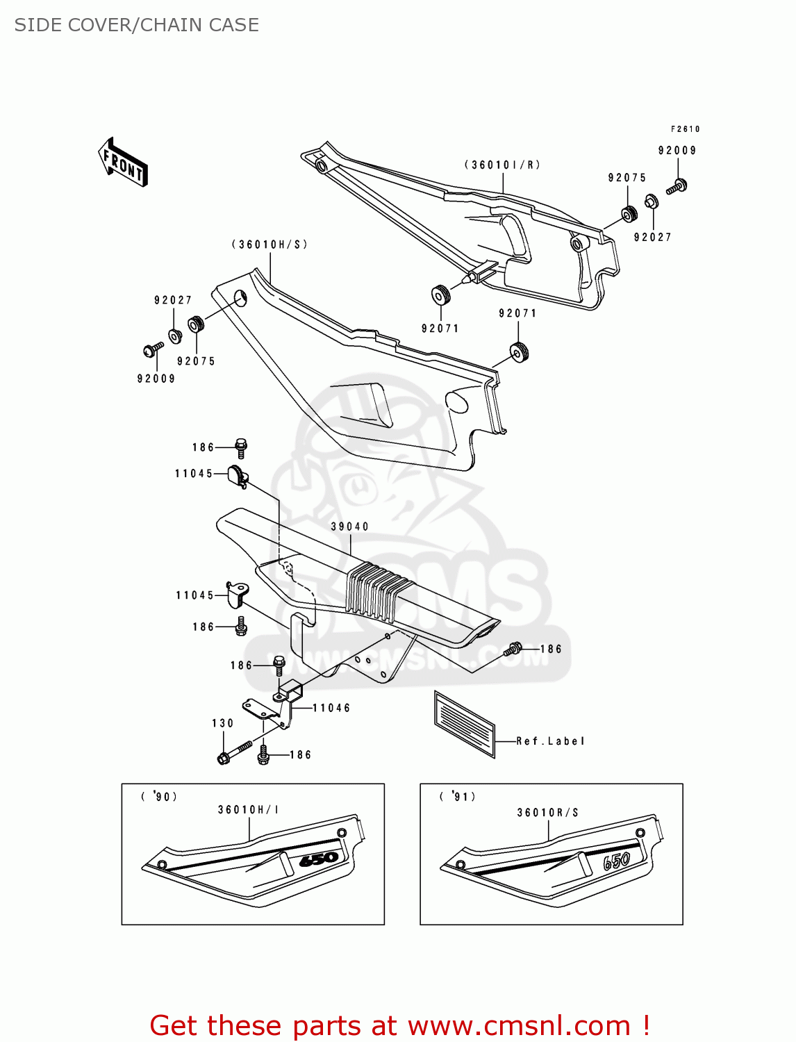 SIDE COVER/CHAIN CASE KL650B2 TENGAI 1990 USA CALIFORNIA CANADA