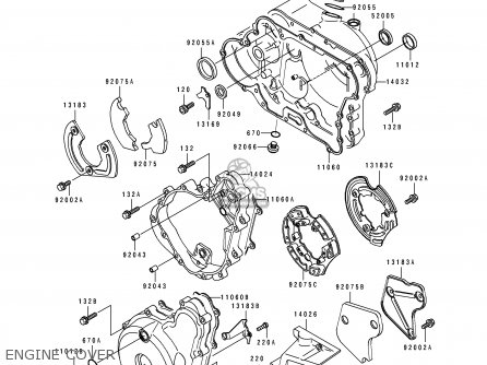ENGINE COVER - KL650B2 TENGAI 1990 USA CALIFORNIA CANADA