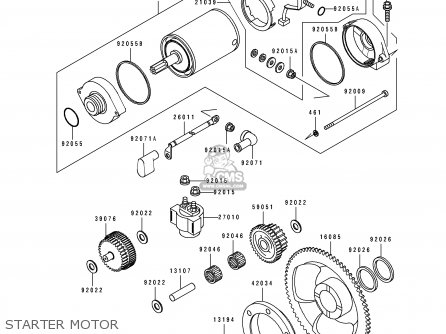 STARTER MOTOR - KL650B2 TENGAI 1990 USA CALIFORNIA CANADA