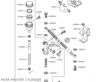 REAR MASTER CYLINDER - KL650B2 TENGAI 1990 USA CALIFORNIA CANADA