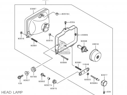 HEAD LAMP - KL650B2 TENGAI 1990 USA CALIFORNIA CANADA