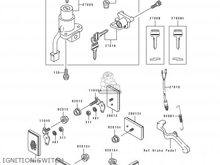 IGNITION SWITCH - KL650B2 TENGAI 1990 USA CALIFORNIA CANADA