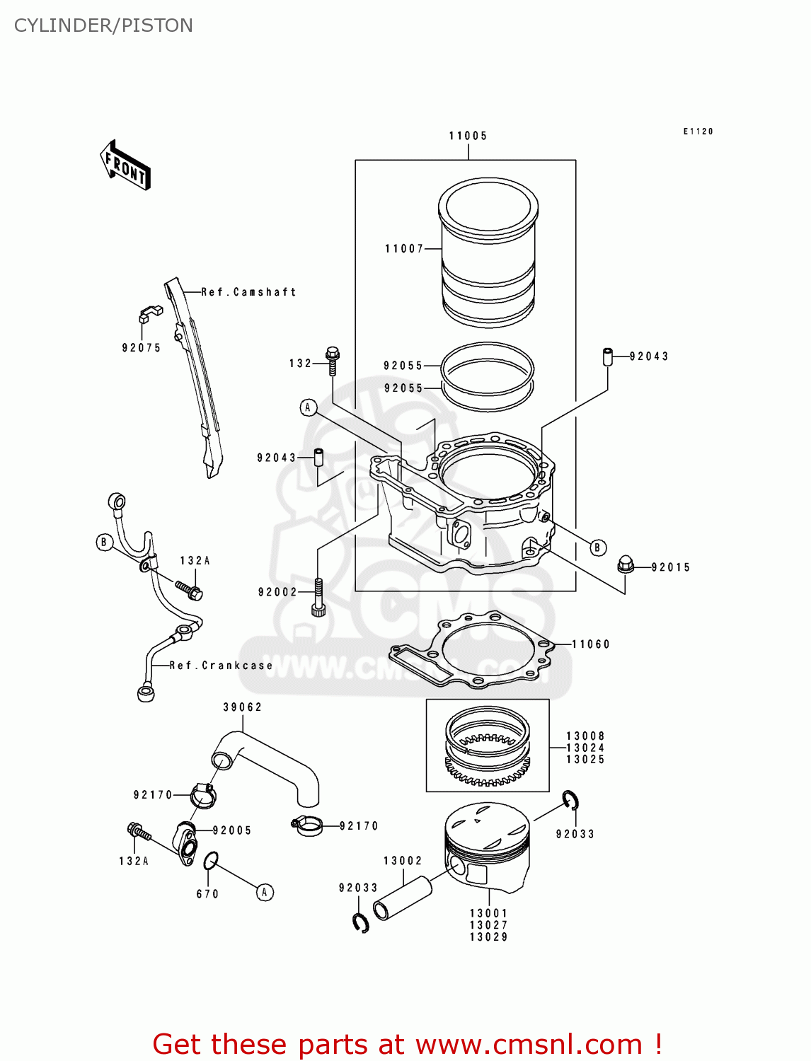 CYLINDER/PISTON KL650B3 TENGAI 1991 CANADA