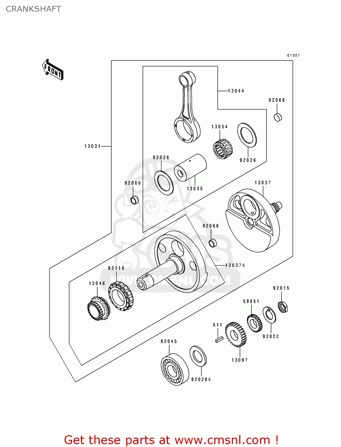 CRANKSHAFT KL650B3 TENGAI 1991 CANADA