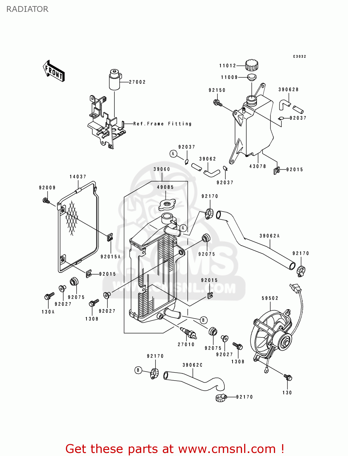 RADIATOR KL650B3 TENGAI 1991 CANADA