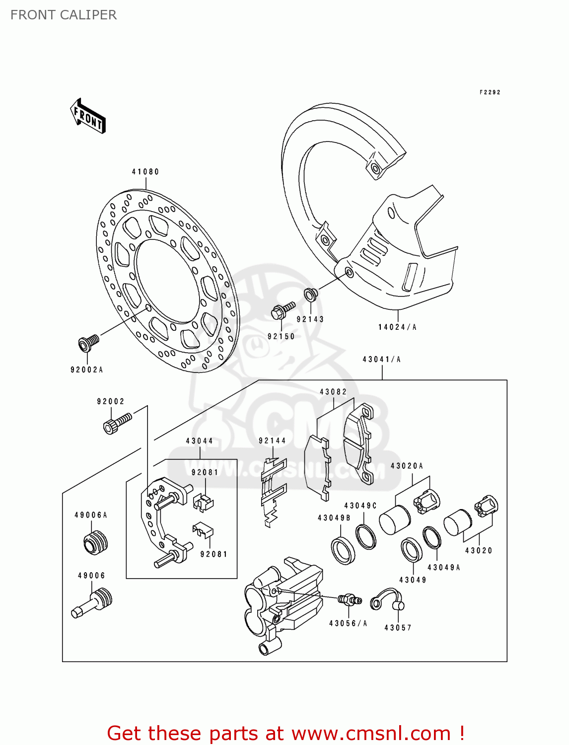 FRONT CALIPER KL650B3 TENGAI 1991 CANADA