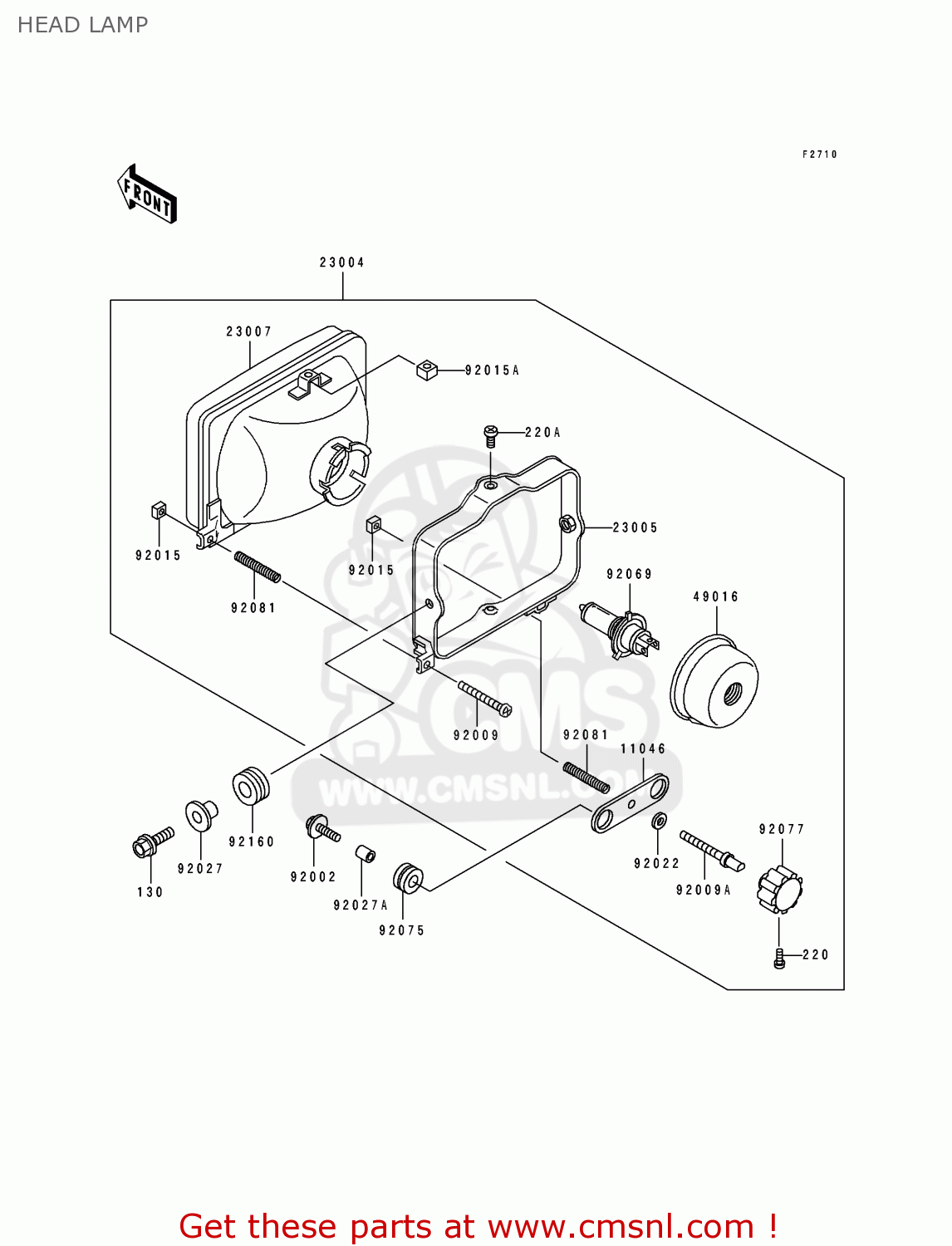 HEAD LAMP KL650B3 TENGAI 1991 CANADA
