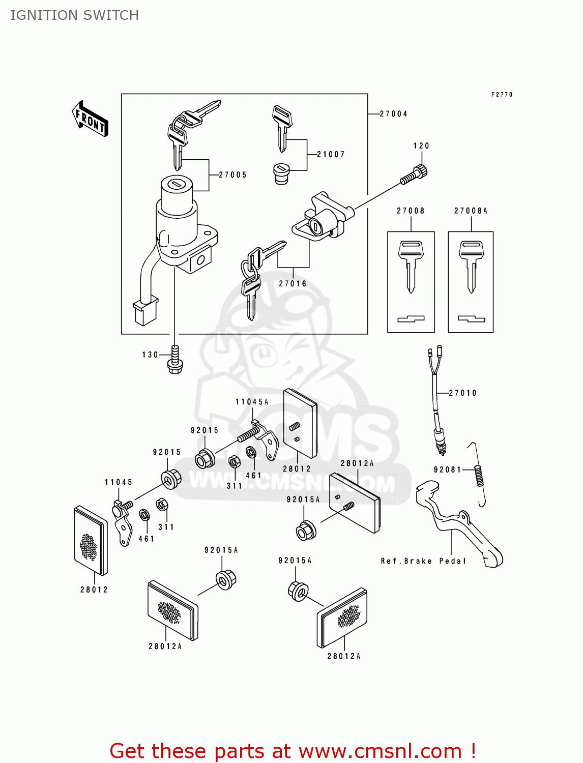 IGNITION SWITCH KL650B3 TENGAI 1991 CANADA