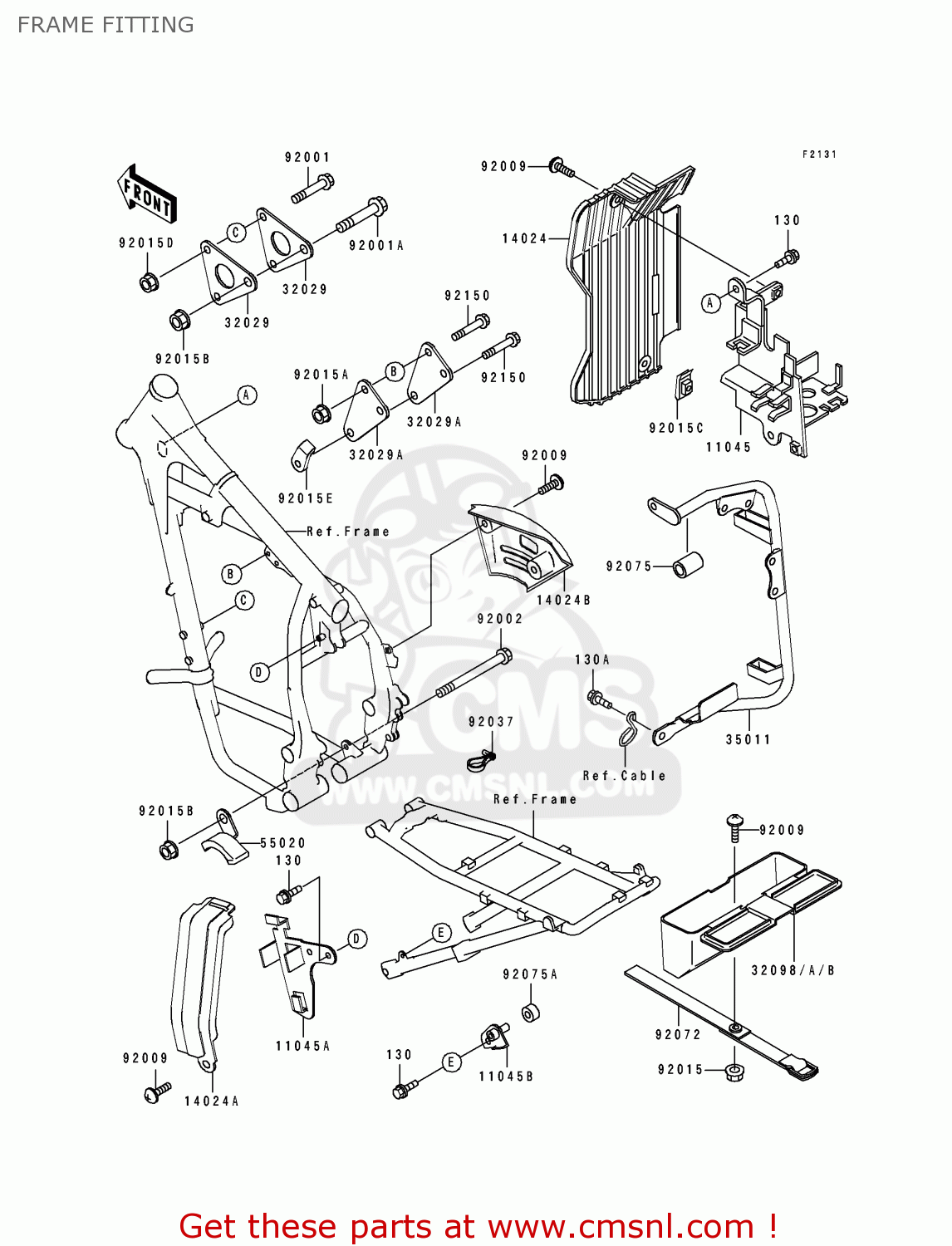 FRAME FITTING KL650B3 TENGAI 1991 EUROPE UK FR AR FG GR SD ST