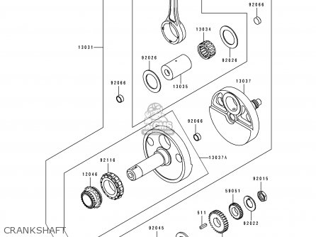 CRANKSHAFT - KL650B3 TENGAI 1991 EUROPE UK FR AR FG GR SD ST