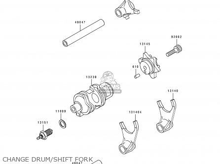 CHANGE DRUM/SHIFT FORK - KL650B3 TENGAI 1991 EUROPE UK FR AR FG GR SD ST