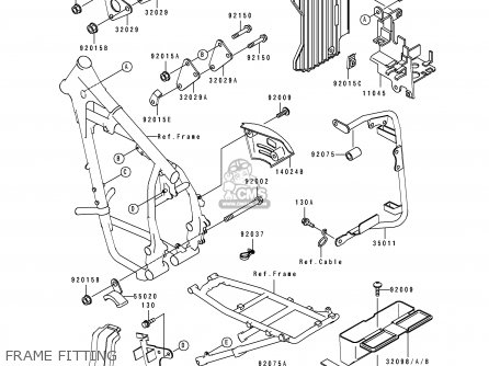 FRAME FITTING - KL650B3 TENGAI 1991 EUROPE UK FR AR FG GR SD ST