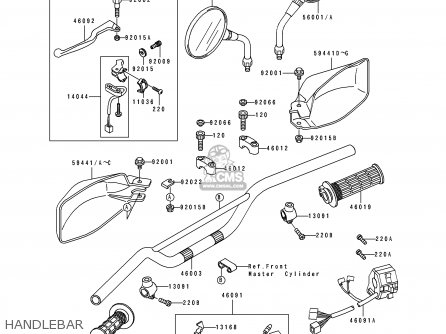 HANDLEBAR - KL650B3 TENGAI 1991 EUROPE UK FR AR FG GR SD ST
