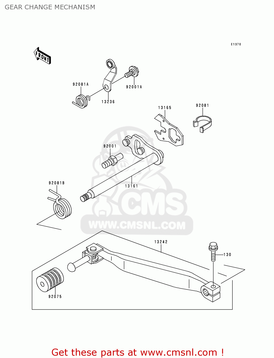 GEAR CHANGE MECHANISM KL650C1 KLR650 1995 EUROPE UK FR NL AR FG GR IT NR SD SP ST