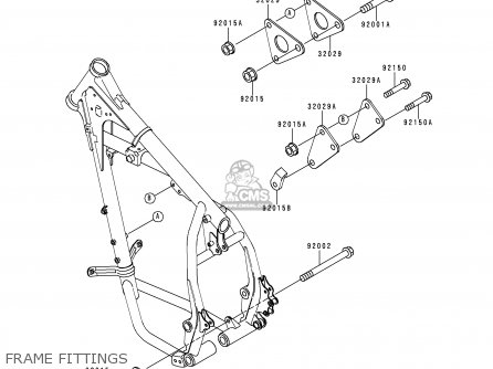 FRAME FITTINGS - KL650C1 KLR650 1995 EUROPE UK FR NL AR FG GR IT NR SD SP ST