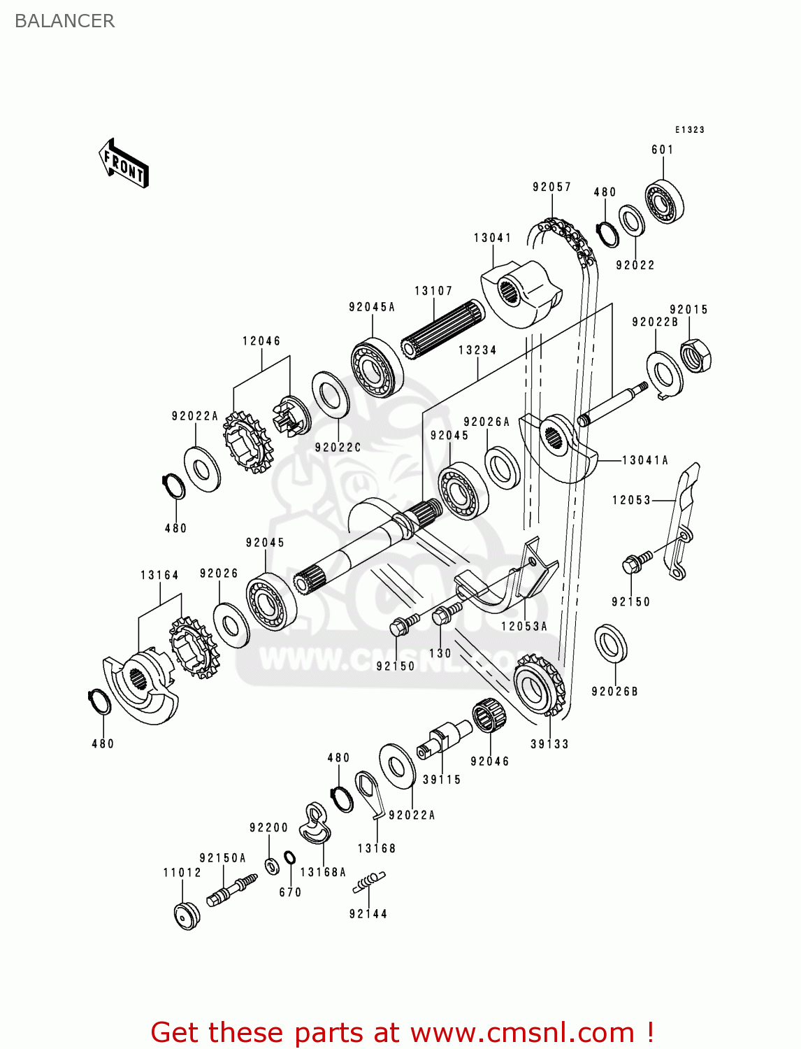BALANCER KL650C2 KLR650 1996 EUROPE UK FR NL AR FG GR IT NR SD SP ST