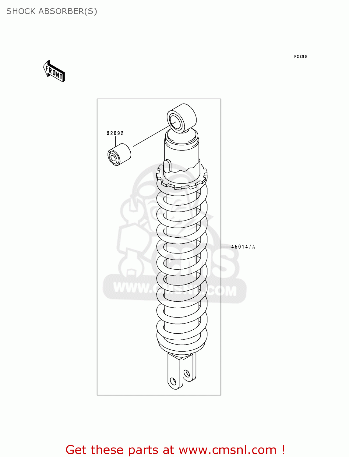SHOCK ABSORBER(S) KL650C2 KLR650 1996 EUROPE UK FR NL AR FG GR IT NR SD SP ST