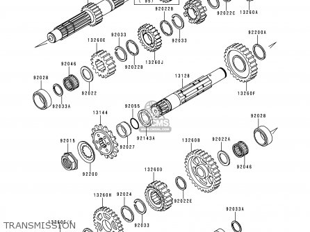 TRANSMISSION - KL650C2 KLR650 1996 EUROPE UK FR NL AR FG GR IT NR SD SP ST