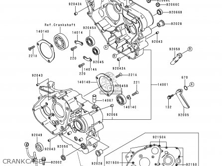 CRANKCASE - KL650C2 KLR650 1996 EUROPE UK FR NL AR FG GR IT NR SD SP ST
