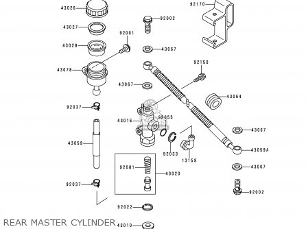 REAR MASTER CYLINDER - KL650C2 KLR650 1996 EUROPE UK FR NL AR FG GR IT NR SD SP ST