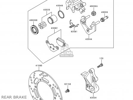 REAR BRAKE - KL650C2 KLR650 1996 EUROPE UK FR NL AR FG GR IT NR SD SP ST
