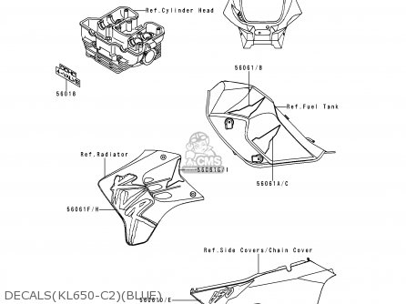 DECALS(KL650-C2)(BLUE) - KL650C2 KLR650 1996 EUROPE UK FR NL AR FG GR IT NR SD SP ST