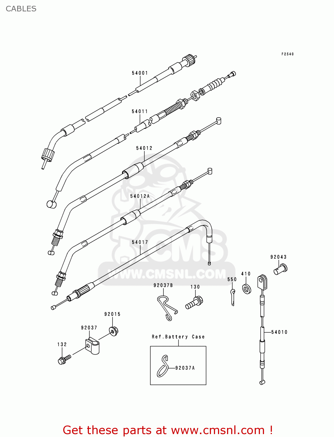 CABLES KL650C3 KLR650 1997 EUROPE UK NL AR FG GR IT SD ST