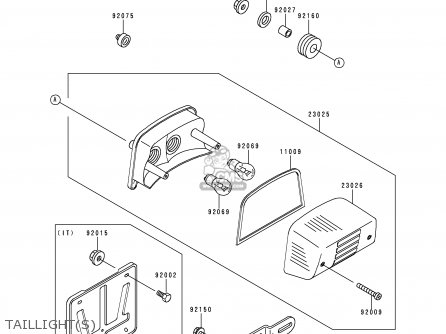 TAILLIGHT(S) - KL650C3 KLR650 1997 EUROPE UK NL AR FG GR IT SD ST