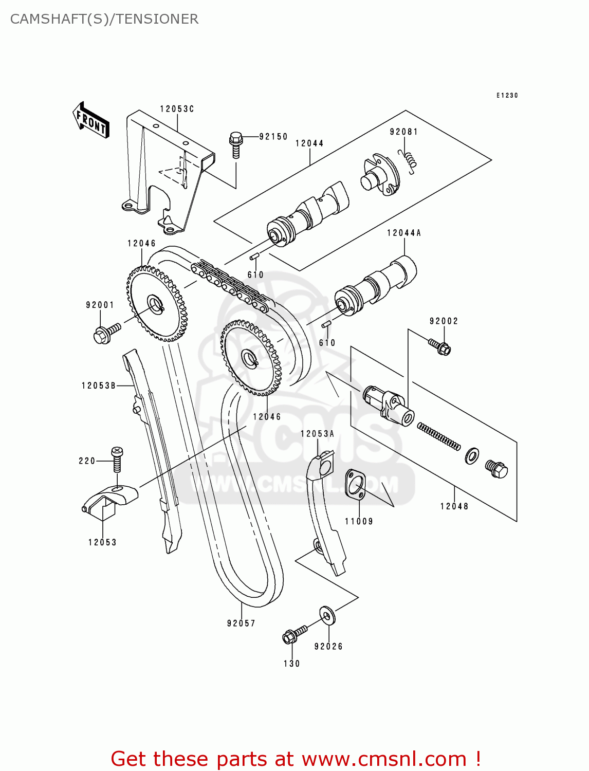 CAMSHAFT(S)/TENSIONER KL650C4 KLR650 1998 UNITED KINGDOM FG