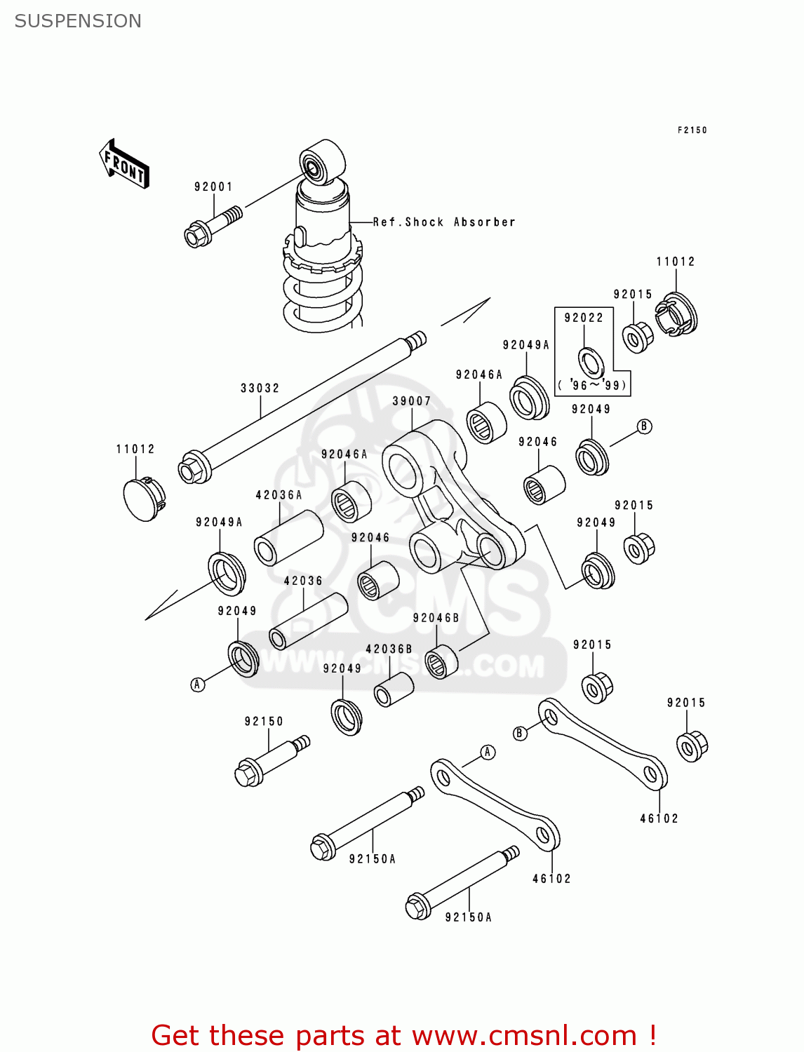 SUSPENSION KL650C4 KLR650 1998 UNITED KINGDOM FG