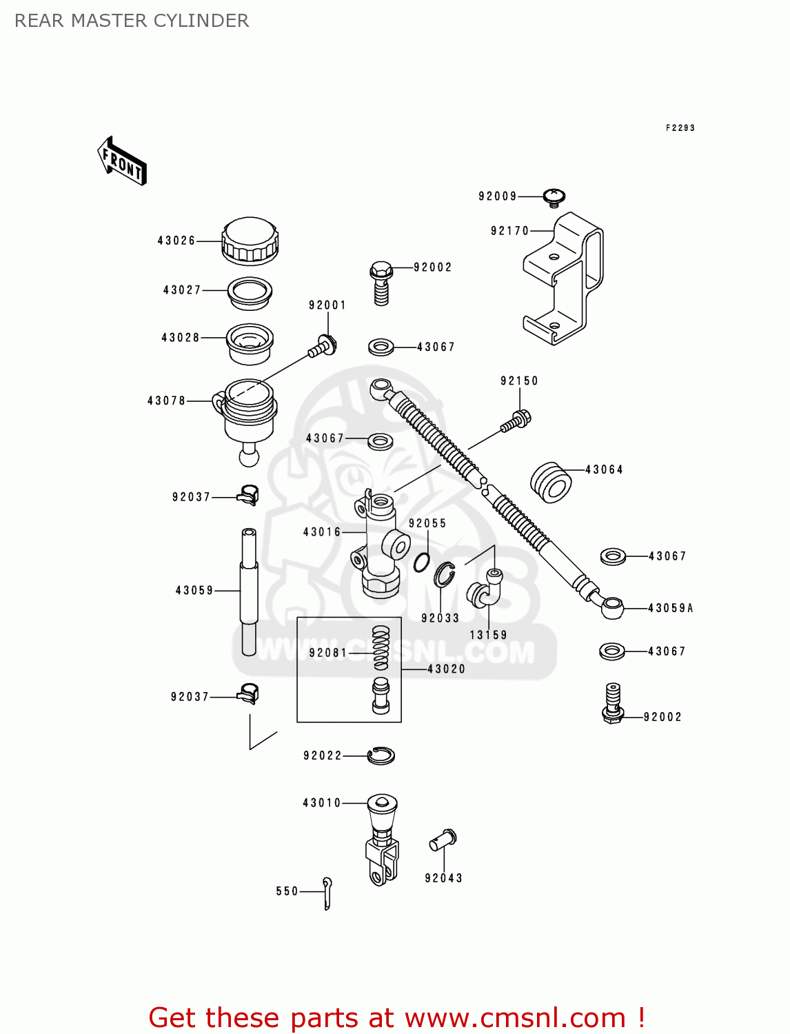 REAR MASTER CYLINDER KL650C4 KLR650 1998 UNITED KINGDOM FG