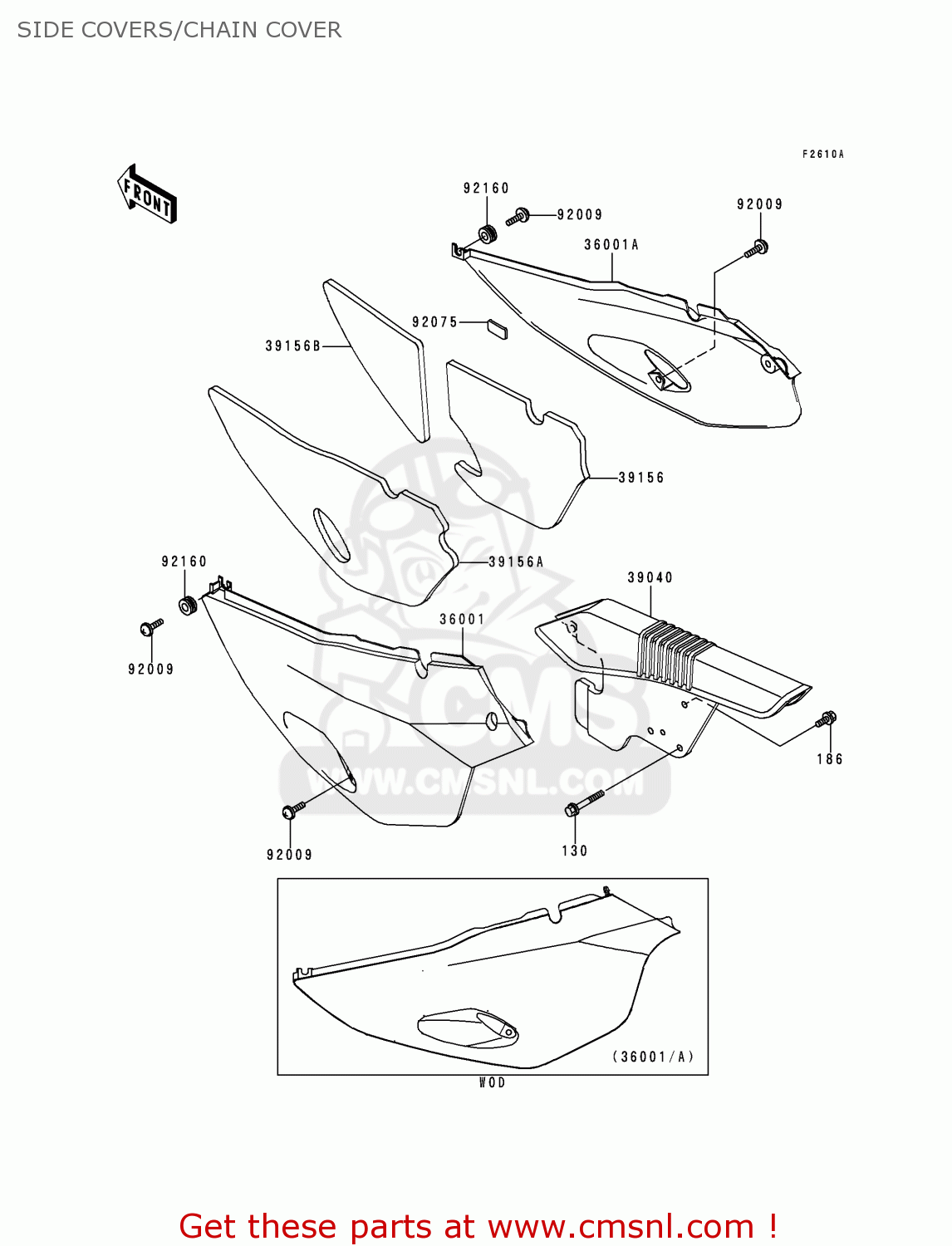 SIDE COVERS/CHAIN COVER KL650C4 KLR650 1998 UNITED KINGDOM FG